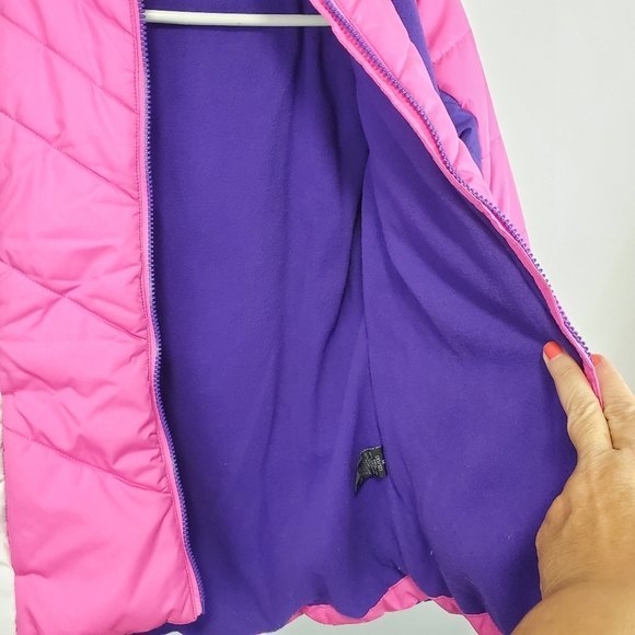 Pacific Trails Puffer hooded jacket Scarf pink Purple size M 10-12 - Picture 4 of 10
